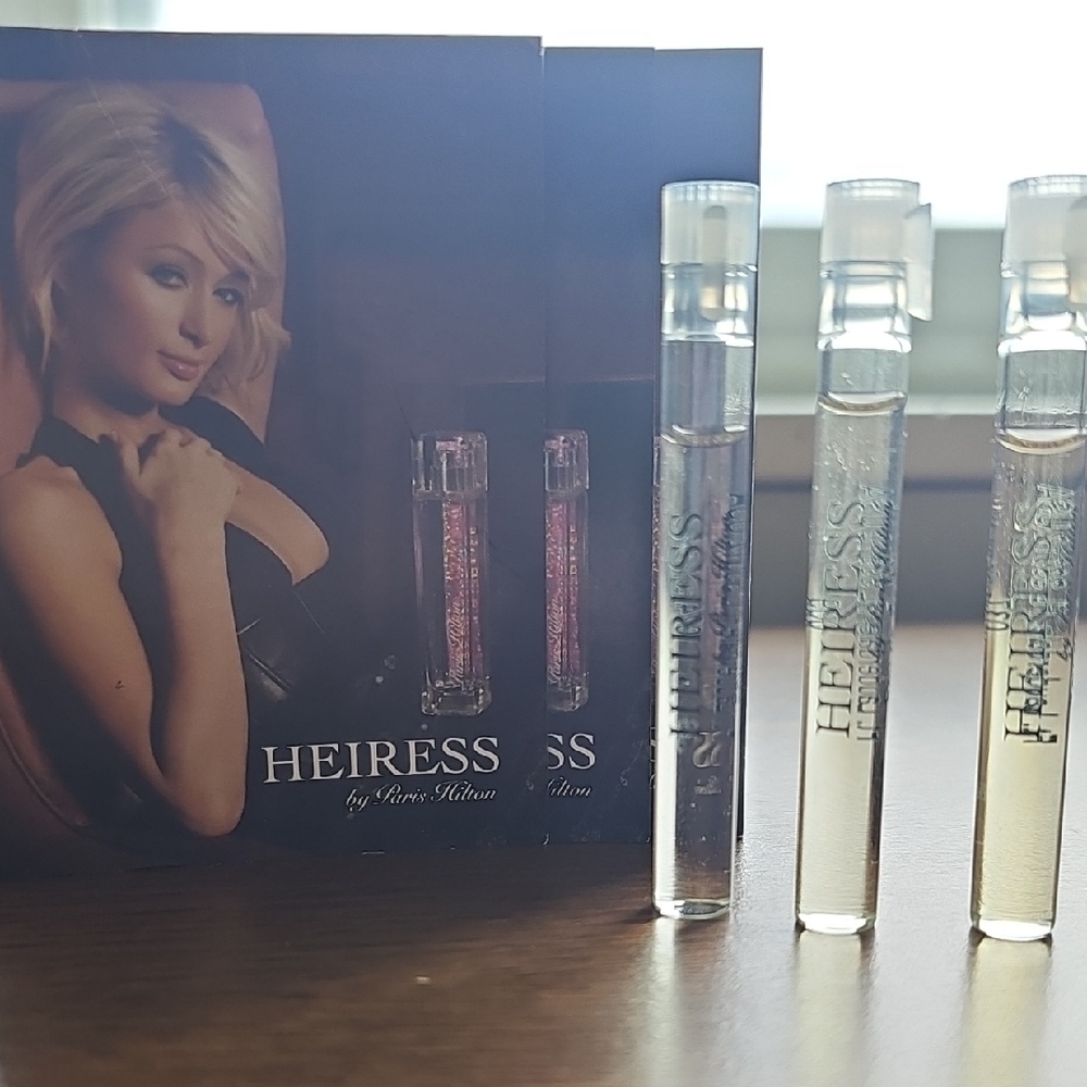 New Paris Hilton Heiress Eau De Parfum Perfume Vial Samples .05 Fl oz Each X 3